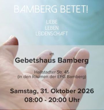 Ausschnitt des Flyers zum Gebetstag im Gebetshaus Bamberg 31.10.26